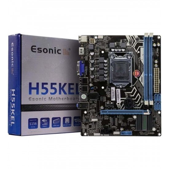Esonic H55KEL LGA 1156 Pin 2x DDR3 1333 Mhz 4xUSB 2.0 Kutulu Anakart