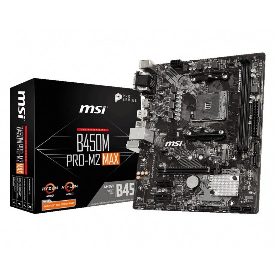 MSI B450M-A PRO MAX AMD B450 Soket AM4 DDR4 4133(OC)MHz mATX Gaming Anakart MSI B450M-A PRO MAX AMD B450 Soket AM4 DDR4 4133(OC)MHz mATX Gaming Anakart