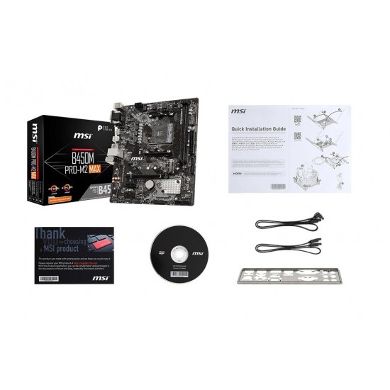 MSI B450M-A PRO MAX AMD B450 Soket AM4 DDR4 4133(OC)MHz mATX Gaming Anakart MSI B450M-A PRO MAX AMD B450 Soket AM4 DDR4 4133(OC)MHz mATX Gaming Anakart