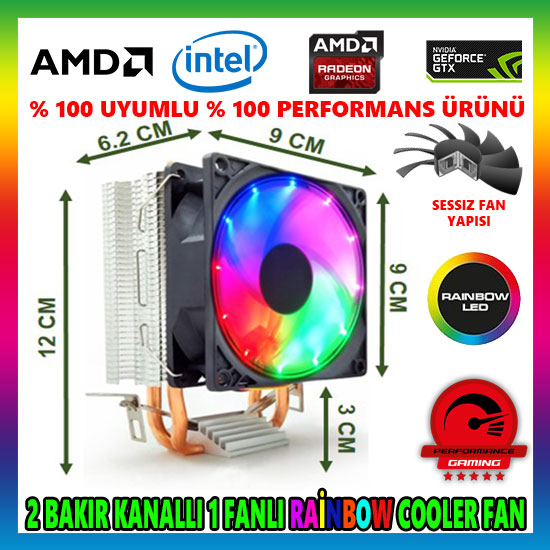 Snowman M200 Rainbow Bakır Kanallı CPU Soğutucu Fan Snowman M200 Rainbow Bakır Kanallı CPU Soğutucu Fan