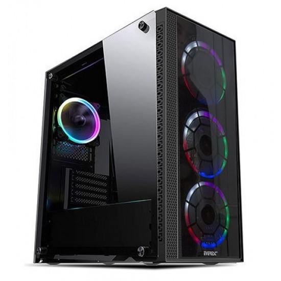 Everest CRYSTAL 4x120mm RAİNBOW Fanlı Tempered Glass Profesyonel Gaming Oyuncu Bilgisayar Kasası PSU YOK