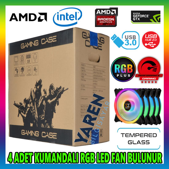 Gamecase Tropicano KUMANDALI RGB 4x120mm Fan Gaming Oyuncu Kasası Gamecase Tropicano KUMANDALI RGB 4x120mm Fan Gaming Oyuncu Kasası