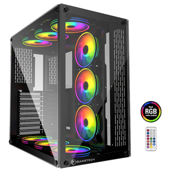 GAMETECH Archon 9x120mm Rgb Fanlı Kumandalı Profesyonel Gaming Oyuncu Bilgisayar Kasası