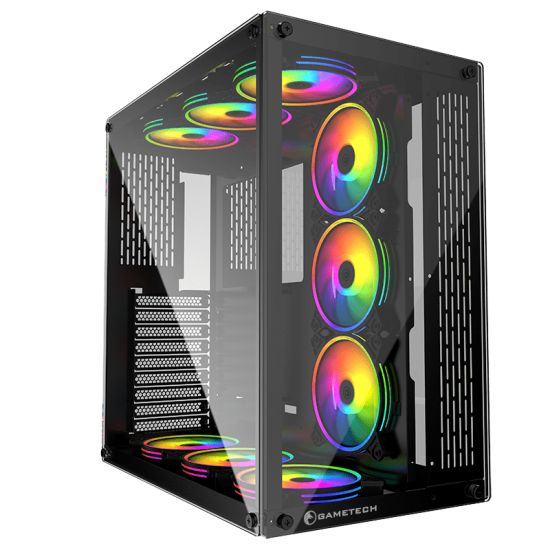 GAMETECH Archon 9x120mm Rgb Fanlı Kumandalı Profesyonel Gaming Oyuncu Bilgisayar Kasası