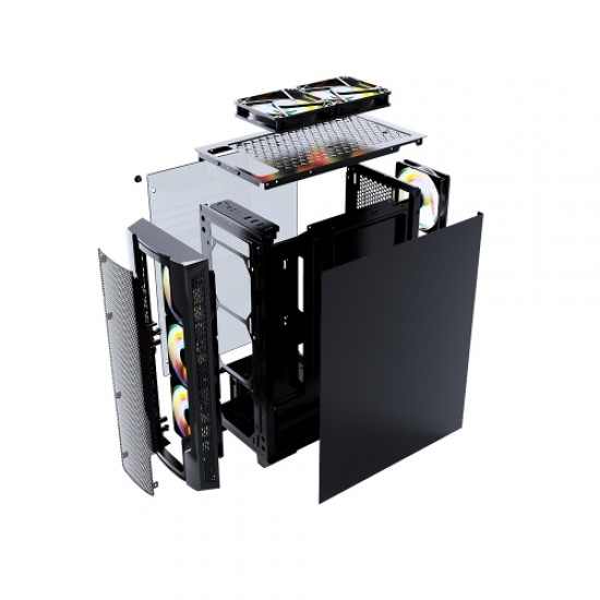 GAMETECH COLDER Rainbow 4x120mm Fan Gaming Oyuncu Kasası GAMETECH COLDER Rainbow 4x120mm Fan Gaming Oyuncu Kasası