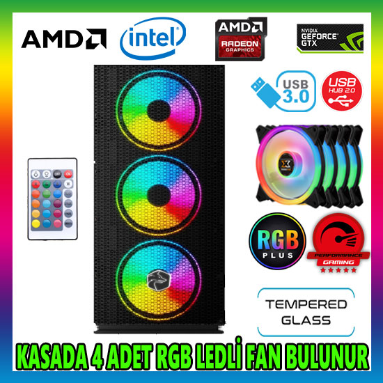 GAMETECH GALAXY KUMANDALI RGB 4x140mm 1X120mm Fan Gaming Oyuncu Kasası GAMETECH GALAXY KUMANDALI RGB 4x140mm 1X120mm Fan Gaming Oyuncu Kasası