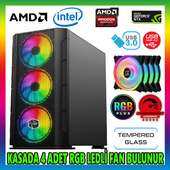 GAMETECH X-COLER RGB 4x120mm Fan M.Atx Gaming Oyuncu Kasası