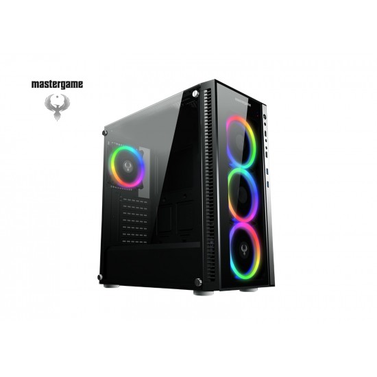 MasterGame SOHO 4x12cm Autoring Rgb Fan Temper Cam Gaming Oyuncu Kasası