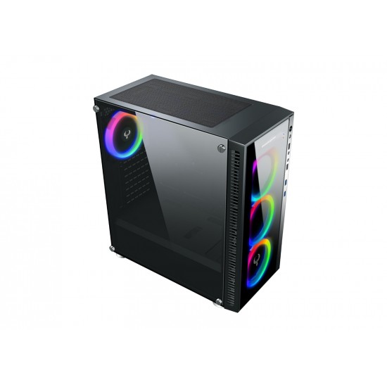 MasterGame SOHO 4x12cm Autoring Rgb Fan Temper Cam Gaming Oyuncu Kasası