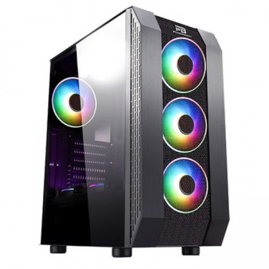 POWER BOOST VK-P3305B 4x12cm RAİNBOW FAN 500w PSU DAHİL ATX OYUNCU KASASI