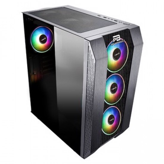 POWER BOOST VK-P3305B 4x12cm RAİNBOW FAN 500w PSU DAHİL ATX OYUNCU KASASI