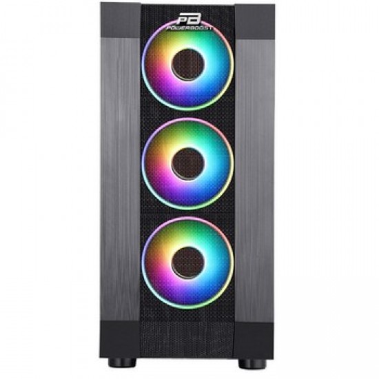 POWER BOOST VK-P3305B 4x12cm RAİNBOW FAN 500w PSU DAHİL ATX OYUNCU KASASI