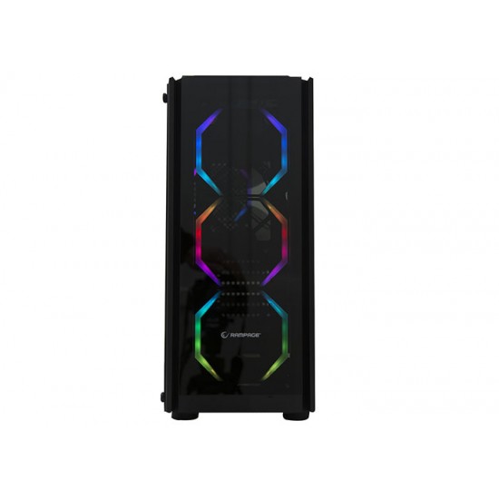 Rampage MIRACLE-V1 4x120mm RGB Fanlı Kumandalı Tempered Glass Profesyonel Gaming Oyuncu Bilgisayar Kasası