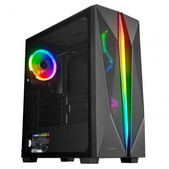 Rampage SHAKE 4x120mm RGB Fanlı Tempered Glass Profesyonel Gaming Oyuncu Bilgisayar Kasası PSU YOK