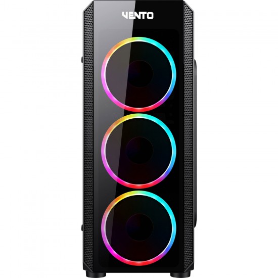 Vento VG04F Temperli Cam Mid Tower ATX RGB Kumandalı Profesyonel Gaming Oyuncu Bilgisayar Kasası