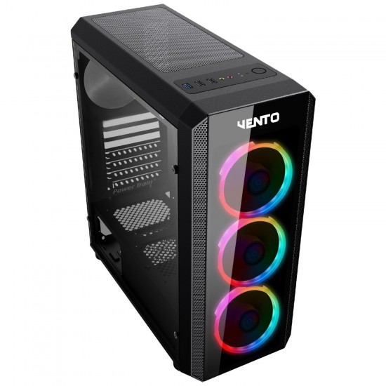 Vento VG04F Temperli Cam Mid Tower ATX RGB Kumandalı Profesyonel Gaming Oyuncu Bilgisayar Kasası