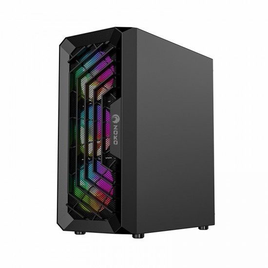 Zoko CHIKO 4x12cm Reset Kontrollu RGB Fan Temper Cam Profesyonel Gaming Oyuncu Kasası