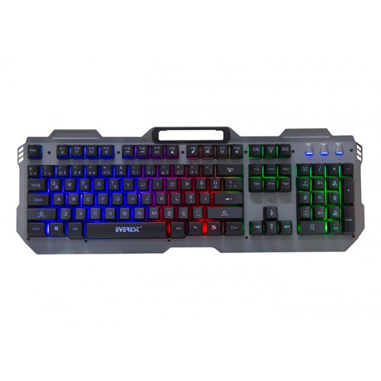 Everest KB-197 TITANIO USB Aydınlatmalı Q Metal Yüzey Gaming Oyuncu Klavyesi