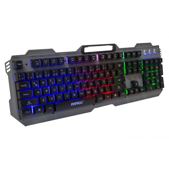 Everest KB-197 TITANIO USB Aydınlatmalı Q Metal Yüzey Gaming Oyuncu Klavyesi Everest KB-197 TITANIO USB Aydınlatmalı Q Metal Yüzey Gaming Oyuncu Klavyesi