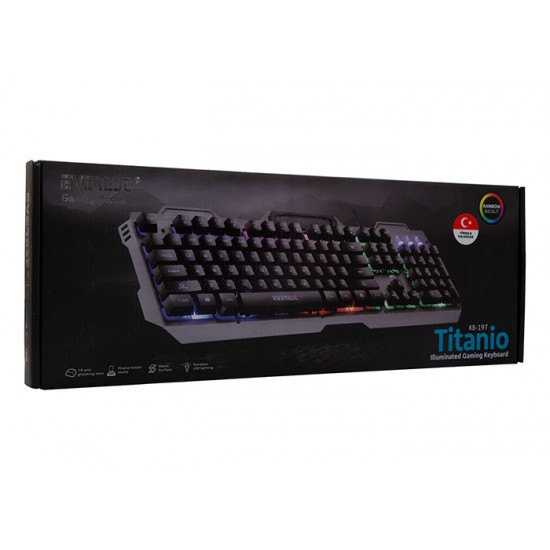 Everest KB-197 TITANIO USB Aydınlatmalı Q Metal Yüzey Gaming Oyuncu Klavyesi Everest KB-197 TITANIO USB Aydınlatmalı Q Metal Yüzey Gaming Oyuncu Klavyesi