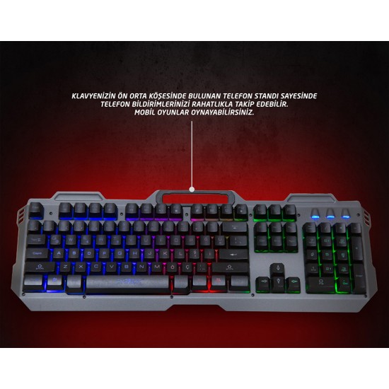 Everest KB-197 TITANIO USB Aydınlatmalı Q Metal Yüzey Gaming Oyuncu Klavyesi Everest KB-197 TITANIO USB Aydınlatmalı Q Metal Yüzey Gaming Oyuncu Klavyesi