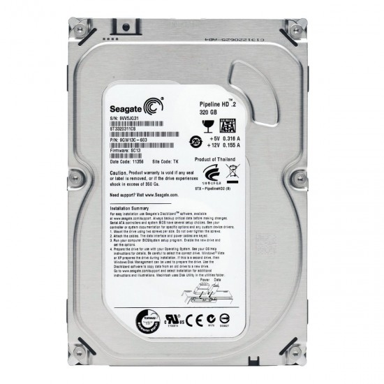 Seagate ST3320311CS 320 GB 3.5" 5900 RPM 8 MB Cache SATA 2 HDD Seagate ST3320311CS 320 GB 3.5" 5900 RPM 8 MB Cache SATA 2 HDD