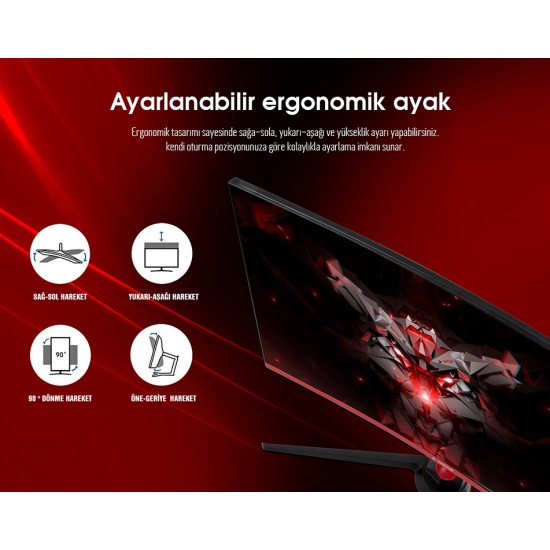 Rampage RM-165S 27inç Led 165Hz HDR Freesync CSOT VA Panel PC Curved Oyuncu Monitörü Outled Rampage RM-165S 27inç Led 165Hz HDR Freesync CSOT VA Panel PC Curved Oyuncu Monitörü Outled