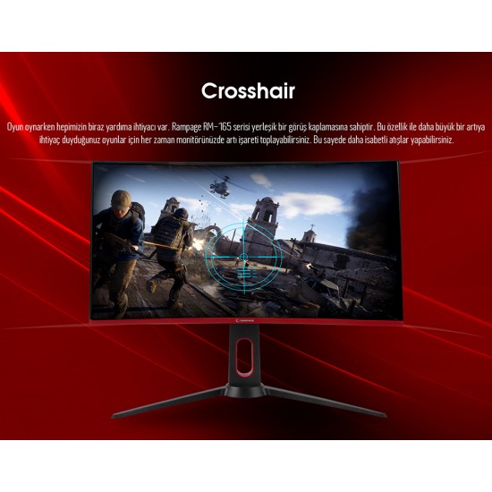 Rampage RM-165S 27inç Led 165Hz HDR Freesync CSOT VA Panel PC Curved Oyuncu Monitörü Outled