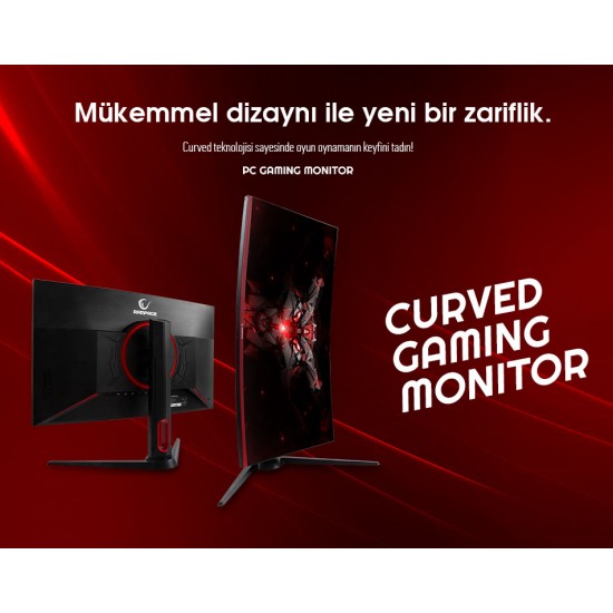 Rampage RM-165S 27inç Led 165Hz HDR Freesync CSOT VA Panel PC Curved Oyuncu Monitörü Outled