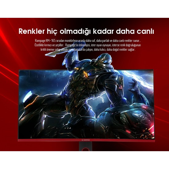 Rampage RM-165S 27inç Led 165Hz HDR Freesync CSOT VA Panel PC Curved Oyuncu Monitörü Outled