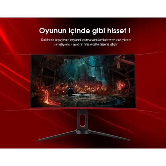 Rampage RM-165S 27inç Led 165Hz HDR Freesync CSOT VA Panel PC Curved Oyuncu Monitörü Outled