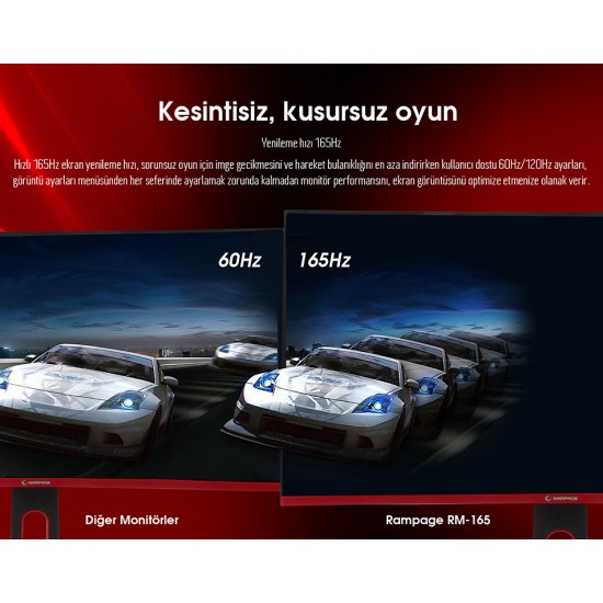 Rampage RM-165S 27inç Led 165Hz HDR Freesync CSOT VA Panel PC Curved Oyuncu Monitörü Outled Rampage RM-165S 27inç Led 165Hz HDR Freesync CSOT VA Panel PC Curved Oyuncu Monitörü Outled