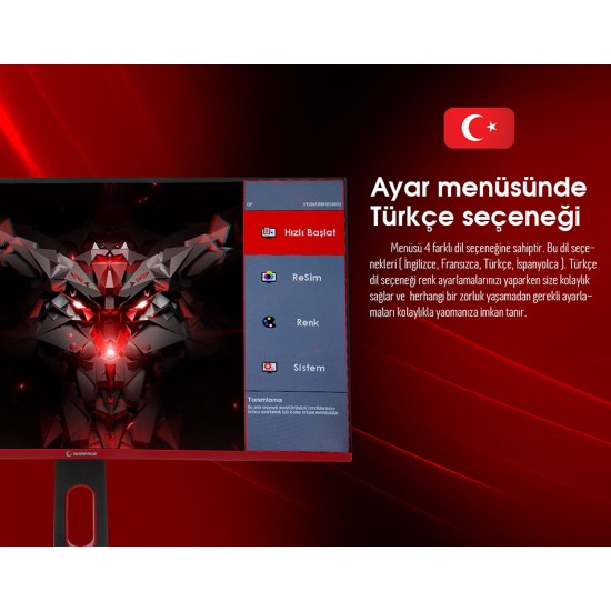 Rampage RM-165S 27inç Led 165Hz HDR Freesync CSOT VA Panel PC Curved Oyuncu Monitörü Outled