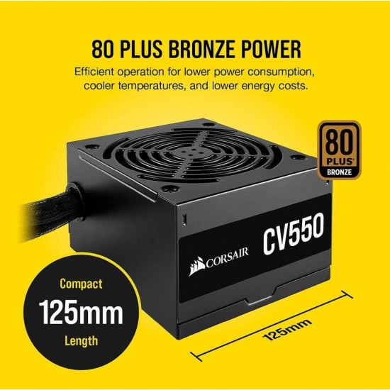 Corsair CV550  CP-9020210-E 550W  80 Plus  Bronz Aktif PFC Power Supply Güç KaynağıCP-9020210-E