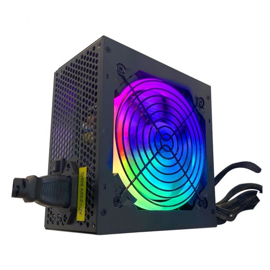 Dragos 12Cm RGB Fan 500W 80 Plus Aktif PFC Power Supply Dragos 12Cm RGB Fan 500W 80 Plus Aktif PFC Power Supply
