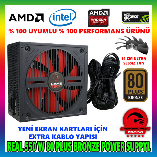 GAMETECH GTP-550 550W 80 PLUS POWER SUPPLY GAMETECH GTP-550 550W 80 PLUS POWER SUPPLY