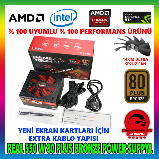 GAMETECH GTP-550 550W 80 PLUS POWER SUPPLY GAMETECH GTP-550 550W 80 PLUS POWER SUPPLY