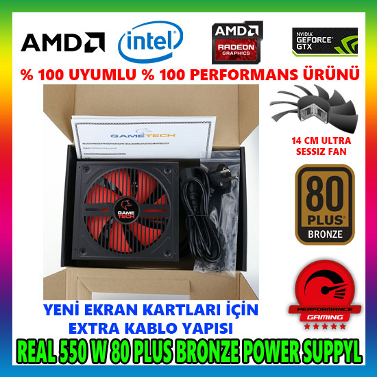 GAMETECH GTP-550 550W 80 PLUS POWER SUPPLY GAMETECH GTP-550 550W 80 PLUS POWER SUPPLY